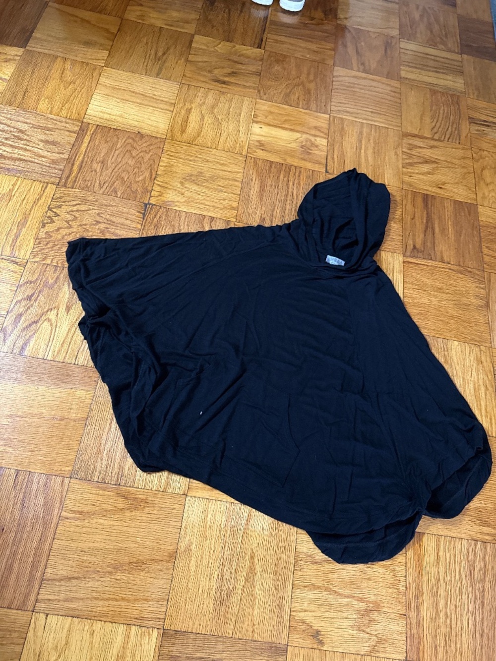 JOseph Abboud hooded poncho top, black, 1X